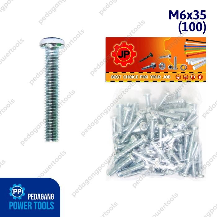 Pilihan- Baut Jp M 6 X 35 Mm - Sekrup Skrup Baut Jp 6X35 M6 X 35 Isi 100 Pcs