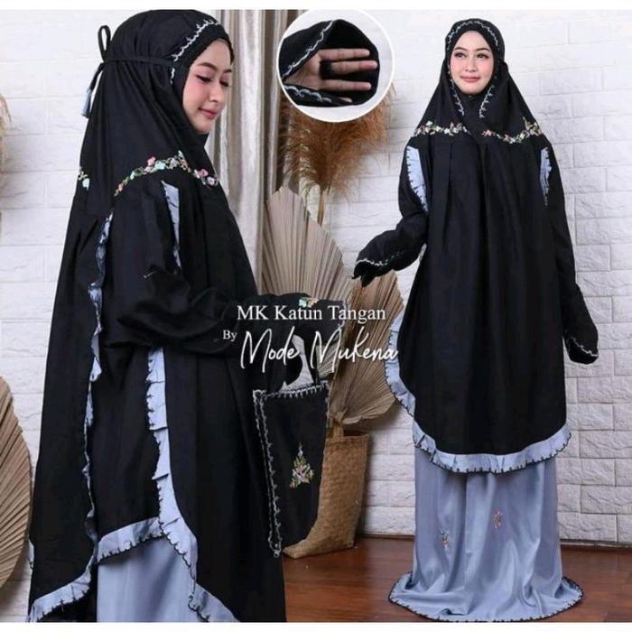 Pilihan- Mukena Dewasa Mewah Tunik Berlengan Katun Bordir Cantik Jumbo