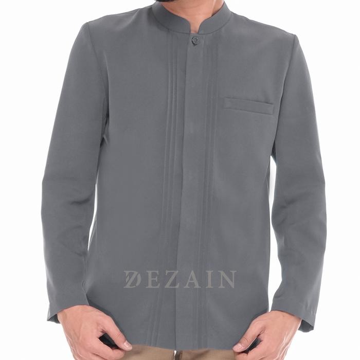 Pilihan- Jasko Jas Koko Dezain Polos Opnaisel Warna Abu Tua