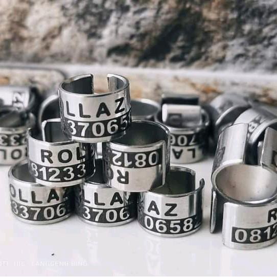 Chocolatoslatoe Ring Burung Merpati Dewasa Bisa Pesan Nama Tipe Baja Belah Isi 10 Pcs