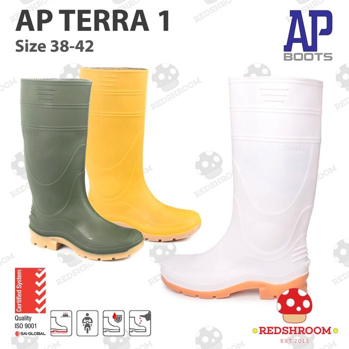 Brodo - Sepatu Boot Tinggi Terra 1 Boots Kuning Hijau Putih Karet
