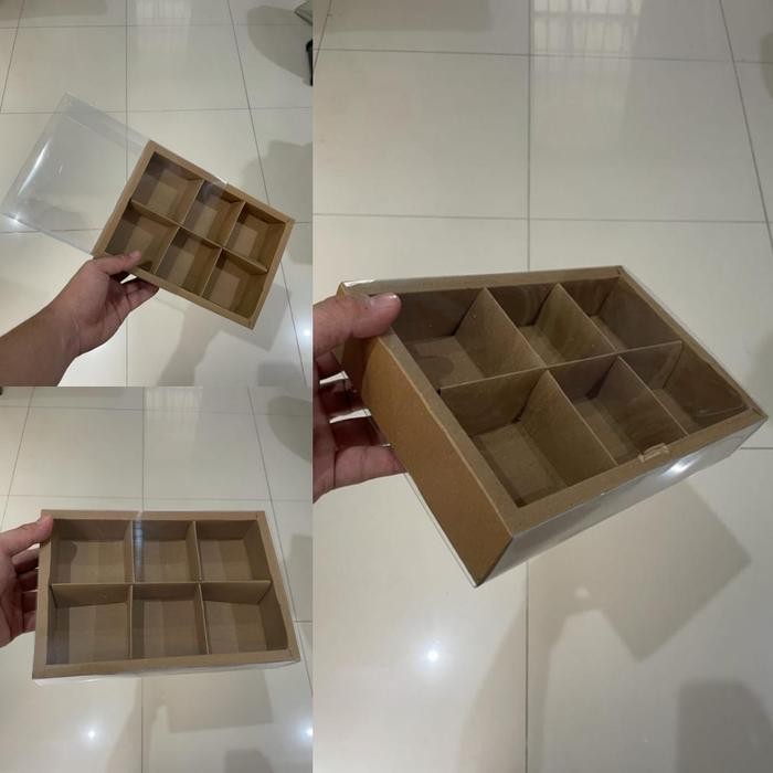 Dus cokelat mika polos isi 6 utk egg tart, fruit tart, pie, dll