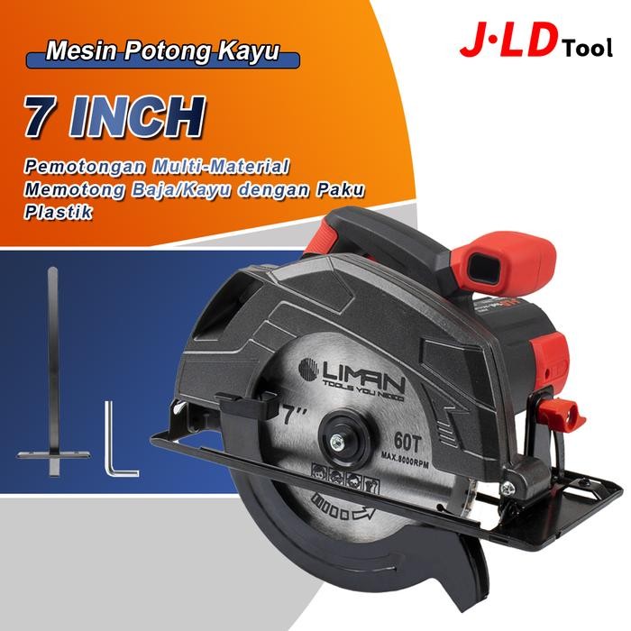 Dongcheng Tools - Mesin Potong Kayu Jld 900W Gergaji Multifungsi Circular Saw 7'' Blade 60T