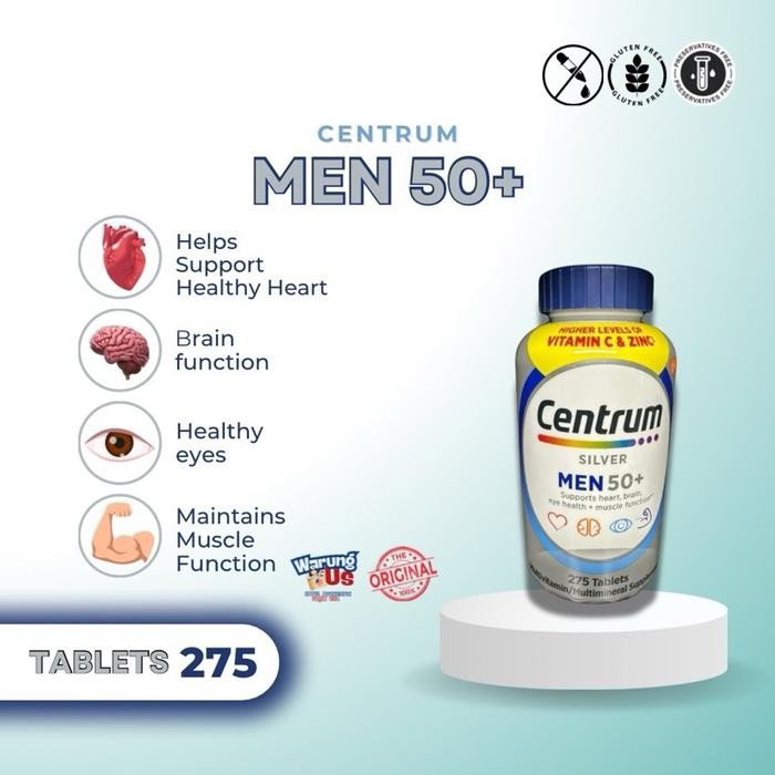 ORIGINAL Centrum Silver Men 50+ 275 Tablets Multivitamin & Multimineral Supplement untuk Pria Usia