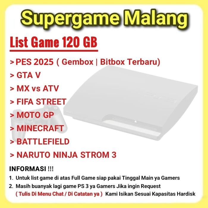 PS3 Slim 1TB Seri 25 Seri 20 PS 3 Slim 1 TB CFW Console Game