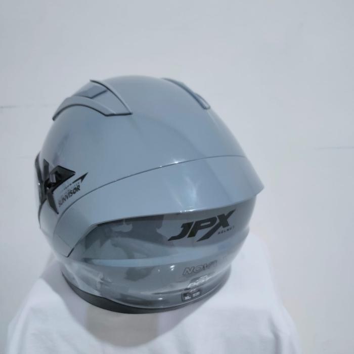 HELM JPX NOVA X SOLID DARK GREY GLOSS BLACK DOUBLE VISOR HALF FACE