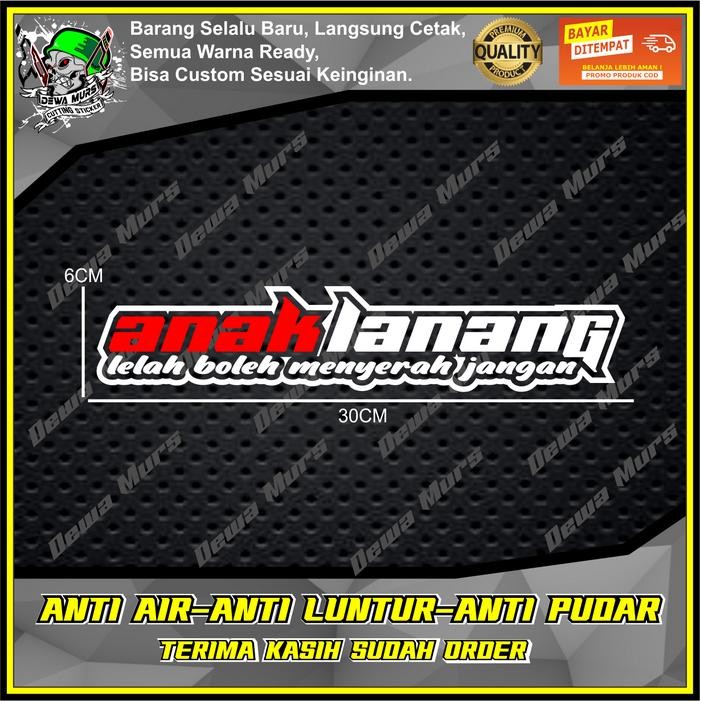 Cutting Sticker ANAK LANANG 2 WARNA Sticker Cocok Buat Motor Dan Mobil