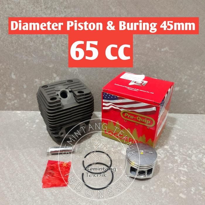 Cylinder Block Komplit Buring Mesin Chainsaw Senso Pro-Quip QC-9800X QC-9900X (65cc) Merk PRO-QUIP