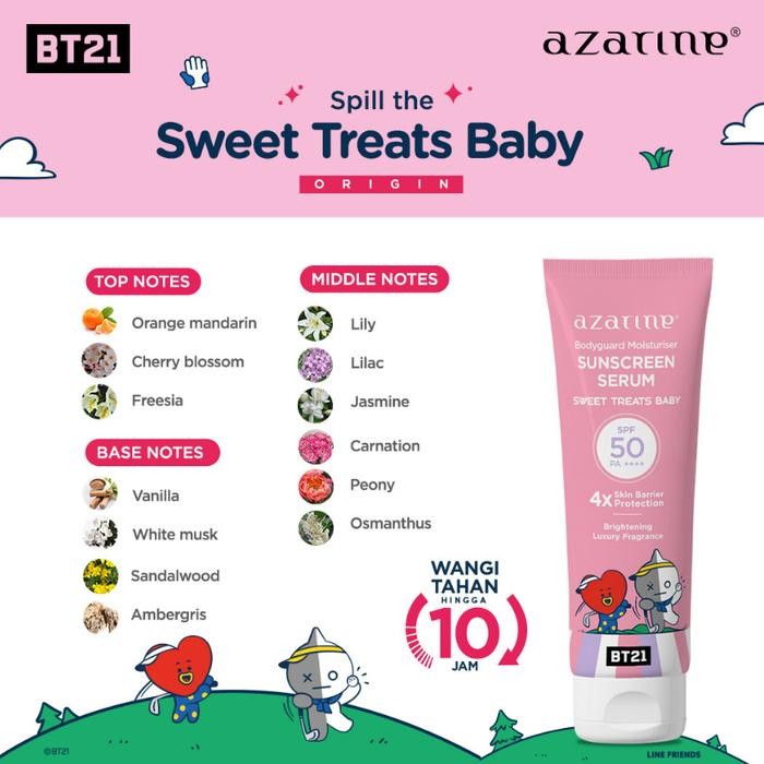 Sunblock Azarine X Bt21 Body Guard Moisturizer Sunscreen Serum 100Ml Spf 50 Pa++++ Sunblock Sun