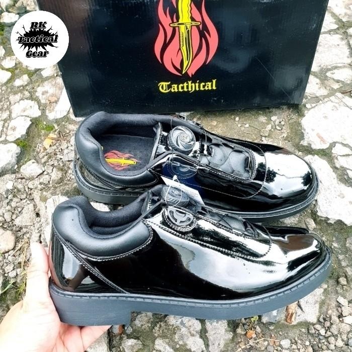 (Original) Sepatu Pdh Taliputar Tactical Tni-Polri Kulit Kilap Asli