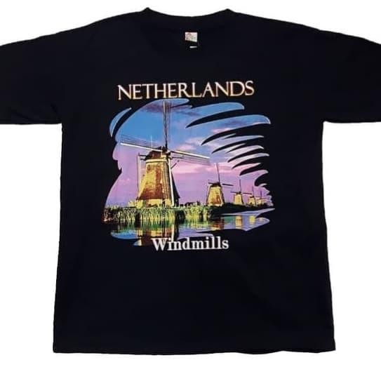 Kaos Oblong Hitam Souvenir Belanda oleh oleh Amsterdam Belanda new