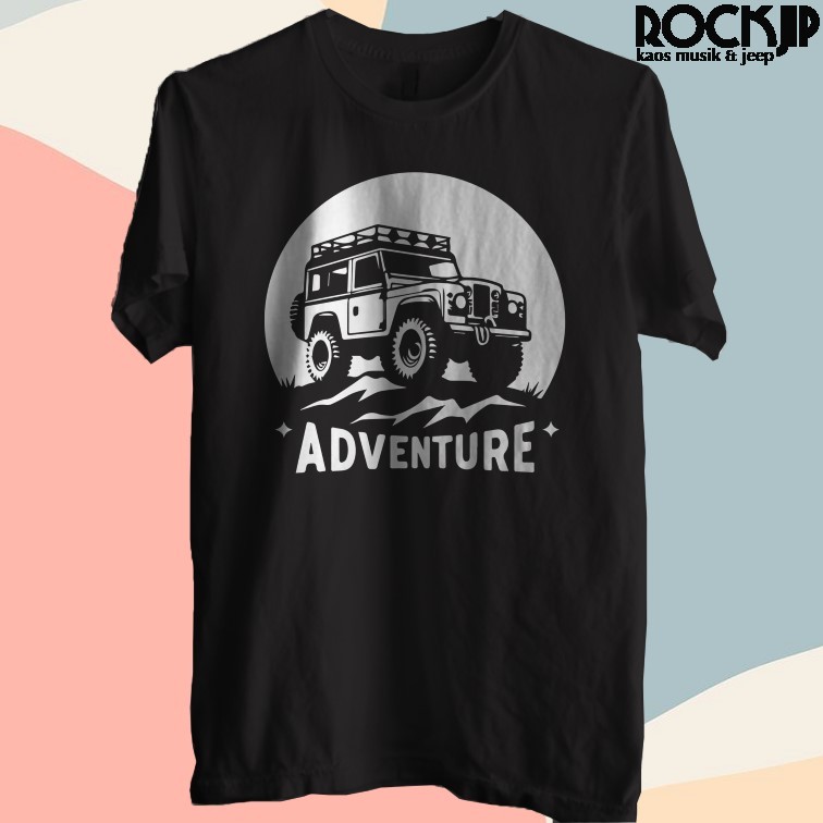 Jual Kaos Baju Distro Pria Wanita Jeep Adventure Hitam