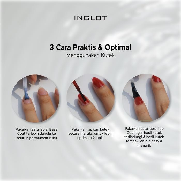 evnc- Inglot O2M Breathable Top Coat - Kutek / Nail Polish / Cat Kuku Halal, Bening,