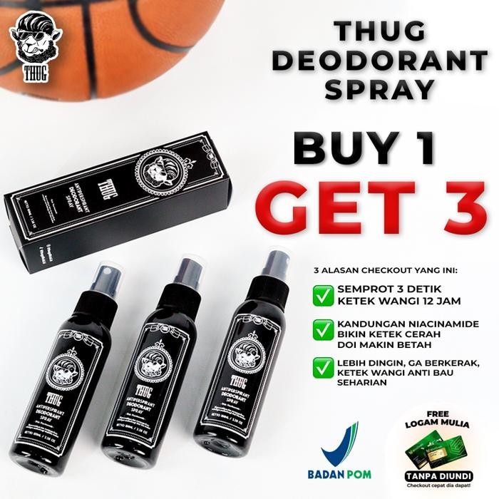 Thug BUNDLING Deodorant Spray 3/4 Botol 100ml Antiperspirant