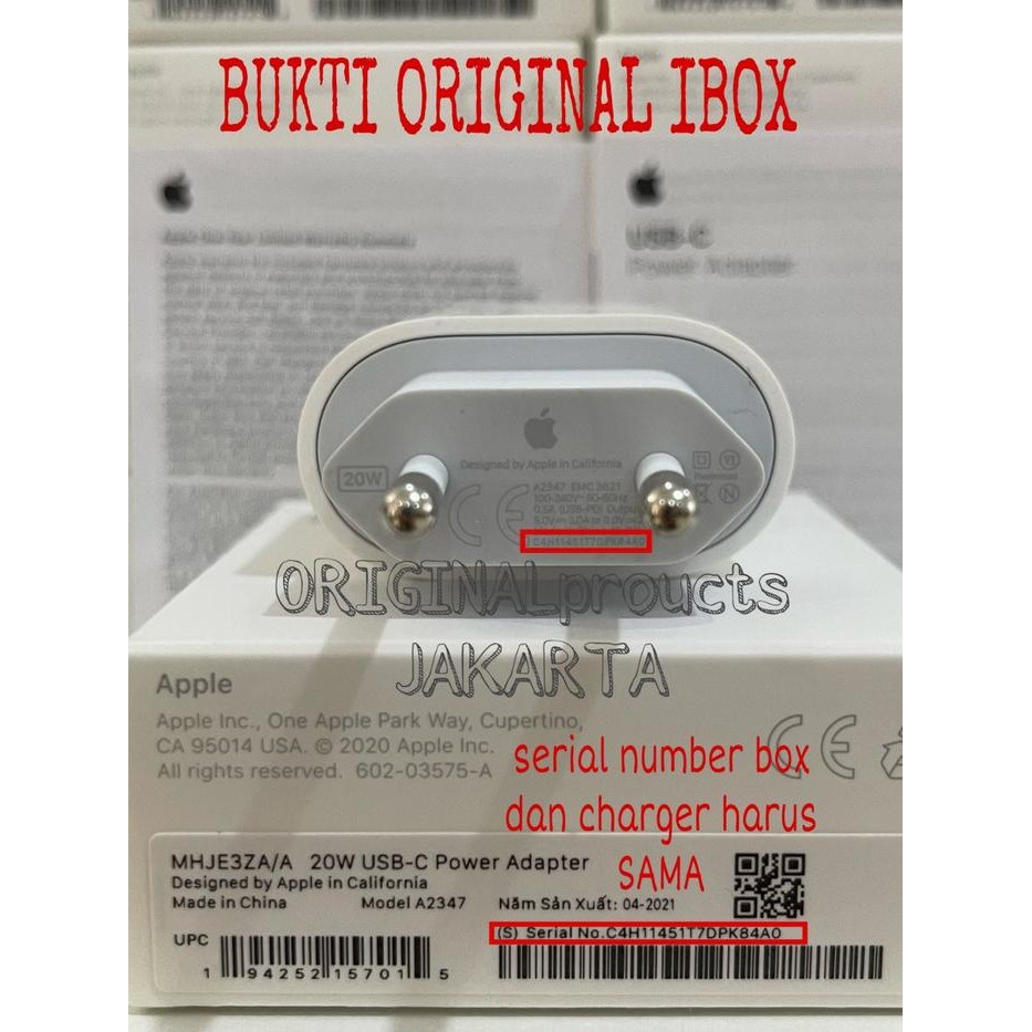 ORIGINAL APPLE IBOX ADAPTER 20w CHARGER IPHONE 11 12 PRO MAX 20 WATT