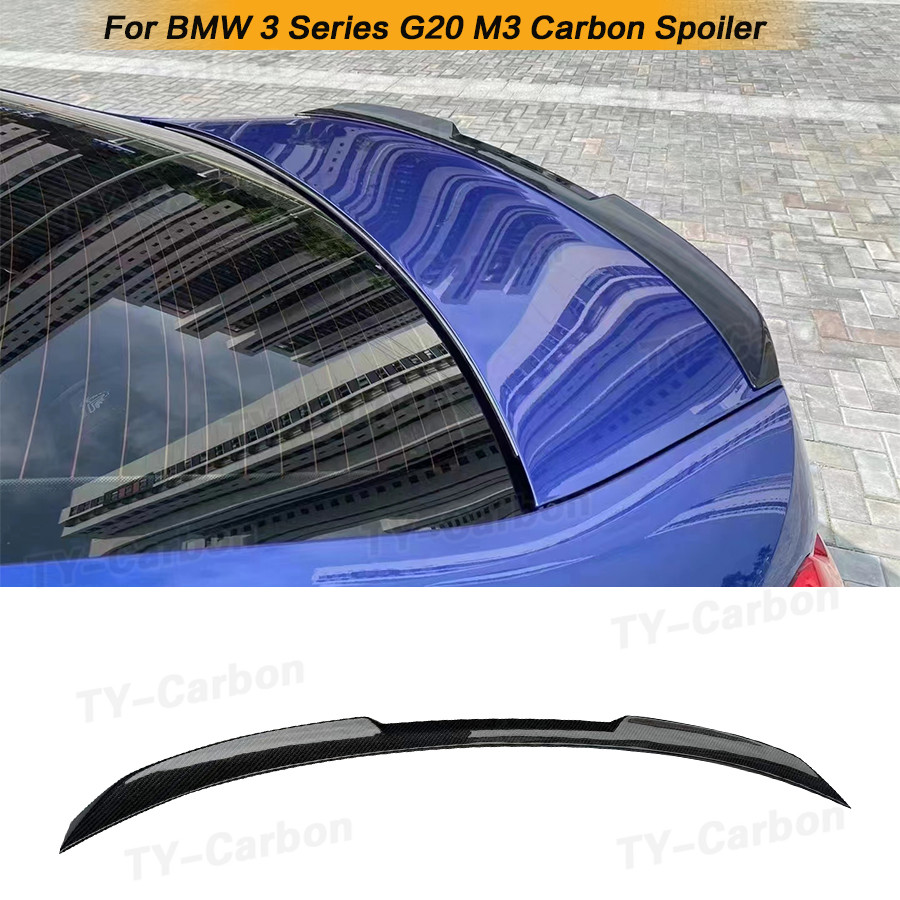 Real Carbon Fiber Car Rear Trunk Spoiler Lip Boot Wing Lip Extension For Bmw 3 Series Sedan G20 & M3