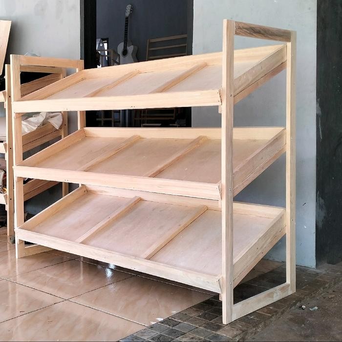 Rak Buah / Rak Sayuran / Rak Display Toko Kayu Jati belanda
