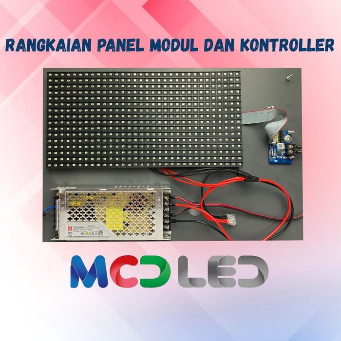 tvj7- Panel Modul Module Led P10 Running Text Dip Merah Outdoor