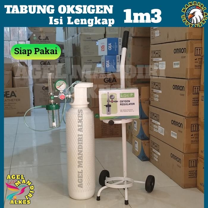Ready Tabung Oksigen Medis 1 m3 Komplit Siap Pakai Tabung Set 1m3