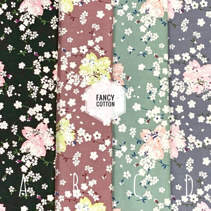 PernikKita- Kain Katun Jepang Motif Bunga Fancy Sakura Blossom