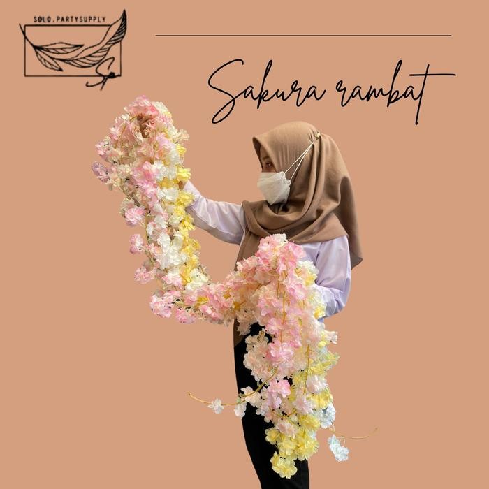 WISTERIA Bunga Sakura Rambat Dekorasi Lamaran Bunga Artificial Wisteria Tanaman Juntai import