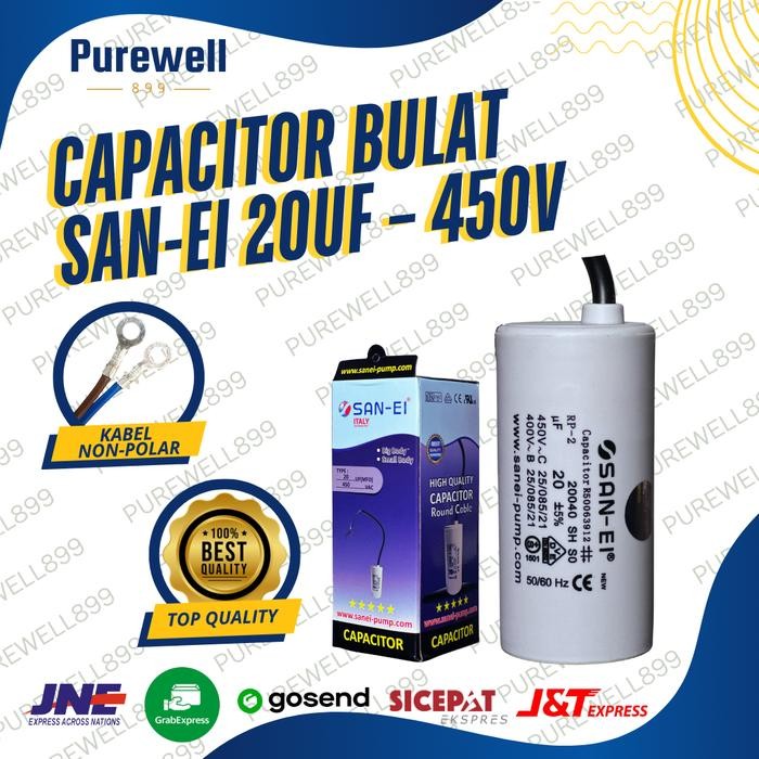 KAPASITOR 20UF 450VOLT BULAT SAN-EI RUNNING KAPASITOR SANEI - KAPASITOR POMPA AIR 20 UF