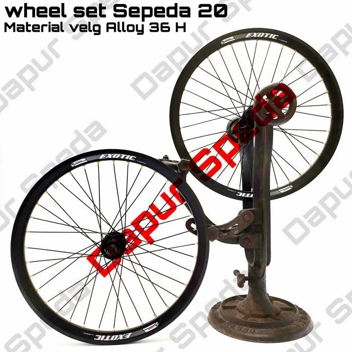 VELG SEPEDA 20 ALLOY DOUBLE WALL WHEEL SET LIPAT MINION BMX MINI HITAM