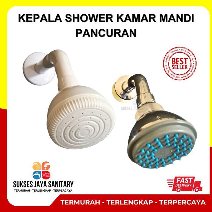 Kepala Shower Kamar Mandi Pancuran Air Tanam Tembok Dinding Plastik