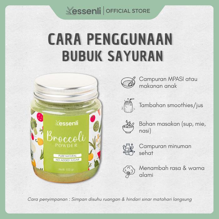 ESSENLI Bubuk Sayuran MPASI / Vegetable Powder / Bubuk Wortel / Bubuk Bayam / Bubuk Brokoli / Bubuk
