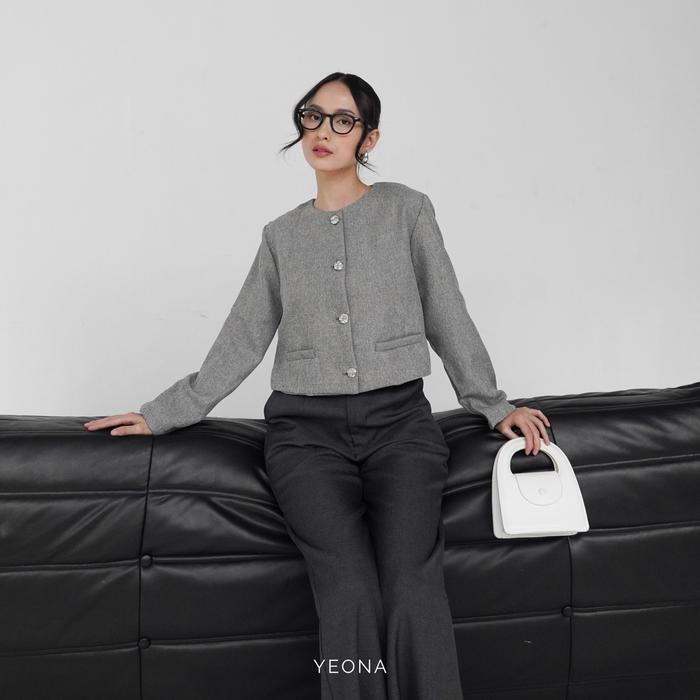 YEONA - CLOVE BLAZER Semi Tweed Blazer