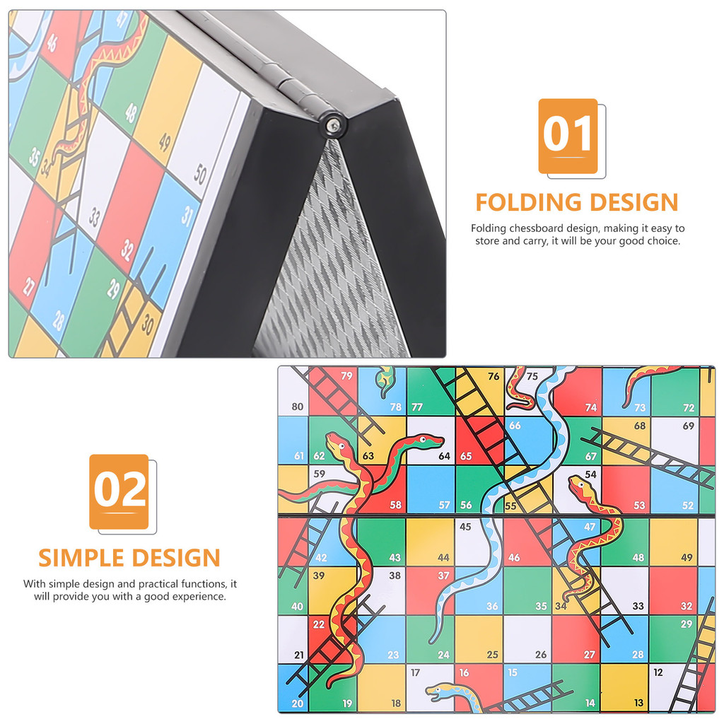 1 Set Snakes Ladders Board Magnetic Chessboard For Family Interactive Play Learning Game Tabletop
