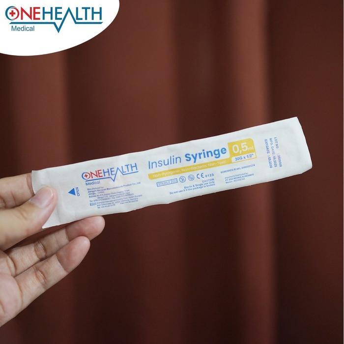 Onehealth Insulin Syringe 0.5 Ml With Needle Jarum Suntik Insulin Steril -Box New