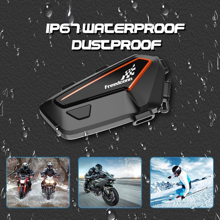 Freedconn F1 motorcycle intercom helmet bluetooth headset moto interphone Communicator Waterproof