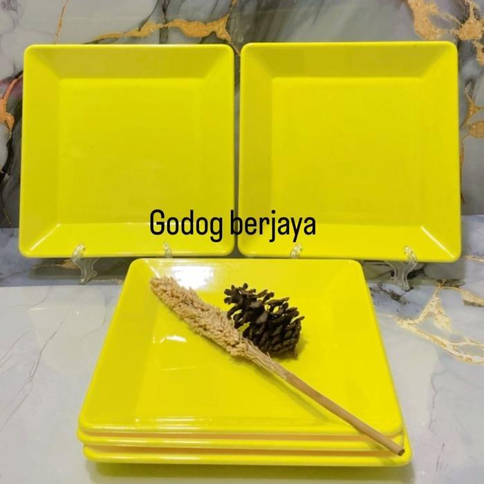 Piring Persegi Melamin Dinnerware 20 Cm, Piring Melamin (No.88), Piring Saji Persegi, Piring Mie