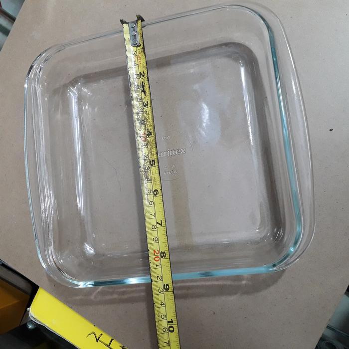 Loyang Piring Kaca Marinex 22Cm Segi Empat 1.8L Pyrex Pirex Microwave