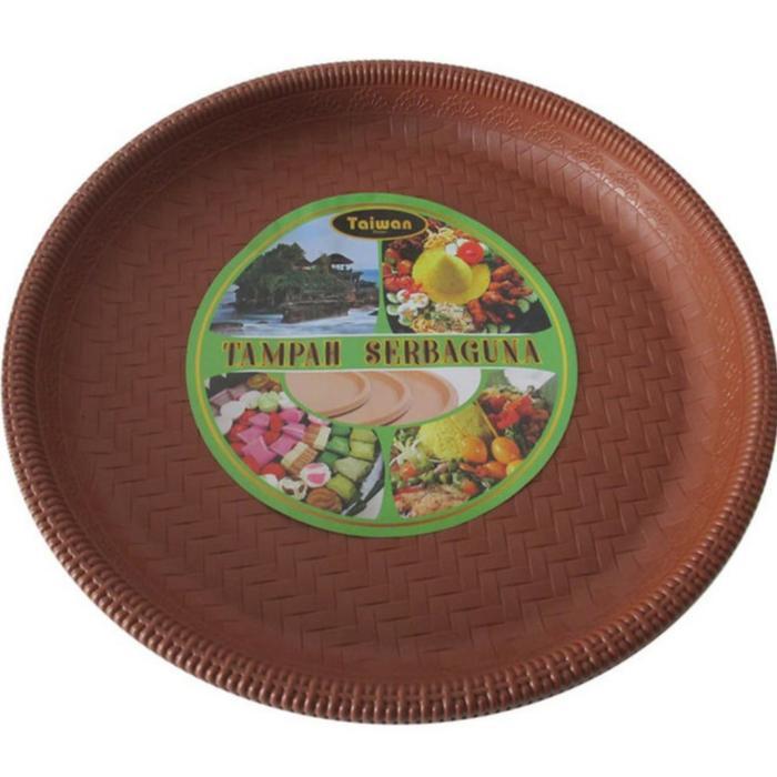 Tampah Plastik Rotan (L) / Nyiru Plastik / Nampan Bulat