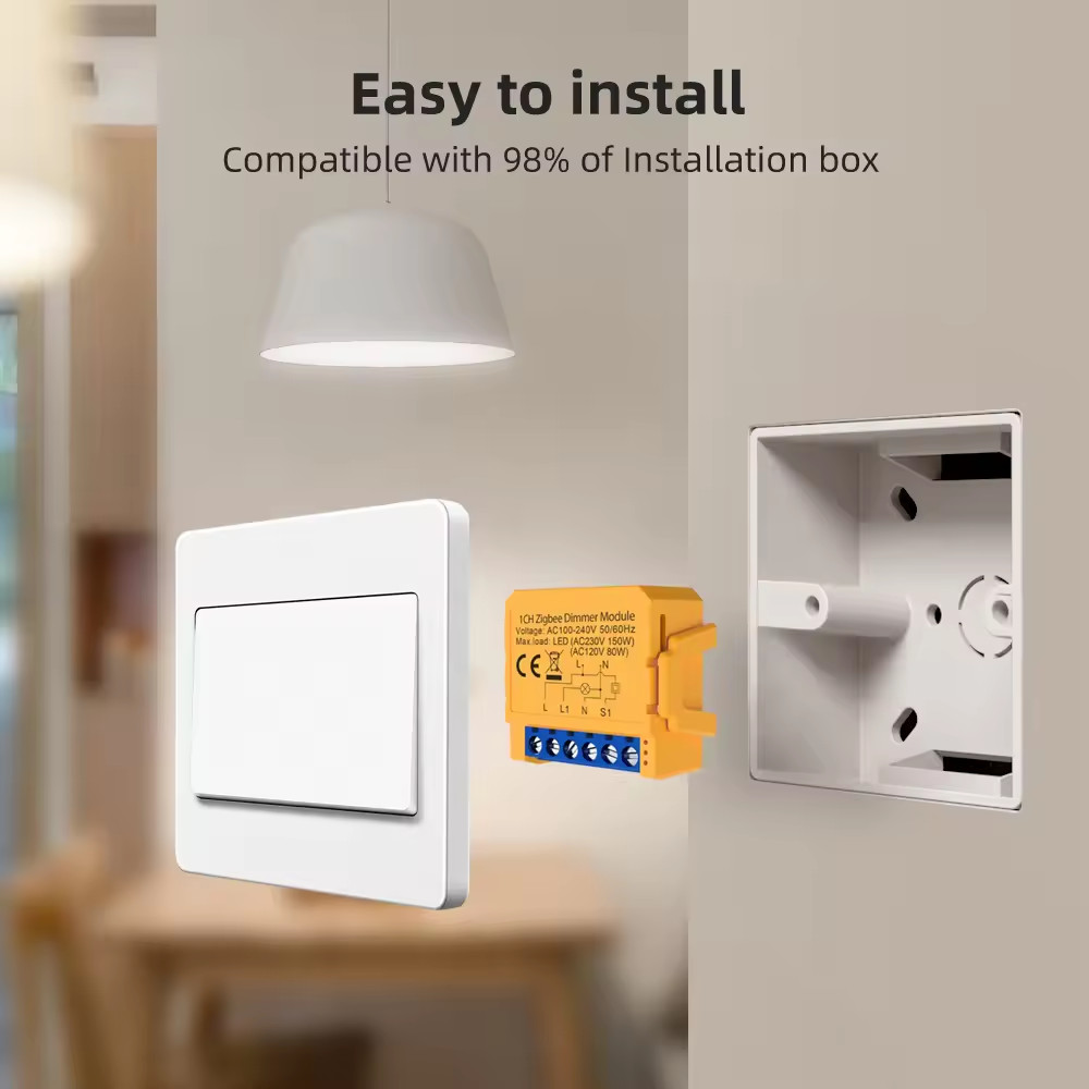 AC 100-240V Tuya ZigBee Smart Dimmer Switch Module 1/2 Gang Dimmer Light Switch Module APP Remote