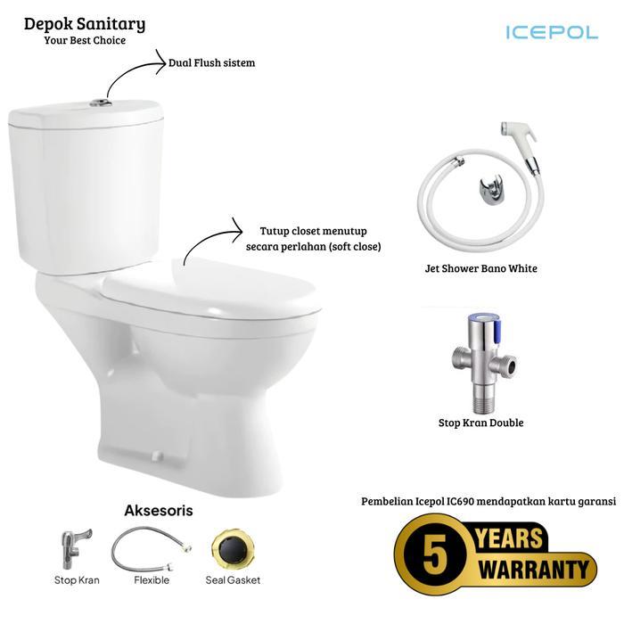 Icepol Closet Duduk Kloset Duduk Toilet Duduk IC 690