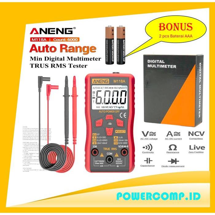 Digital Tester Aneng M118A Digital Multimeter Mini Avometer Multimeter Multitester Digital Voltage