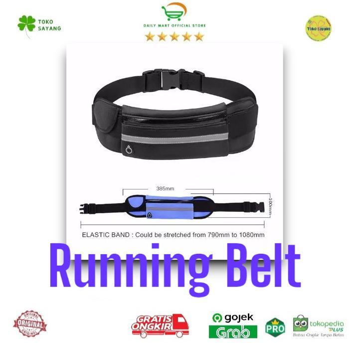 Running Waist Belt Tas Pinggang Jogging Belt Sport Lari Running Pouch tempat Botol Hp Waterproof