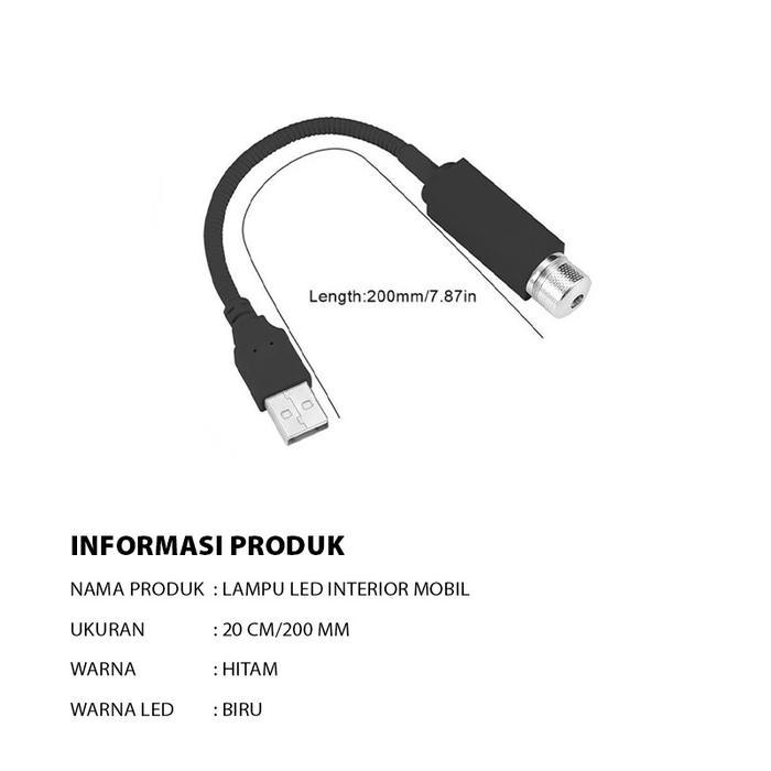 Lampu LED Atap interior Mobil / Lampu Bintang Atap Mobil USB Star Sky Lamp