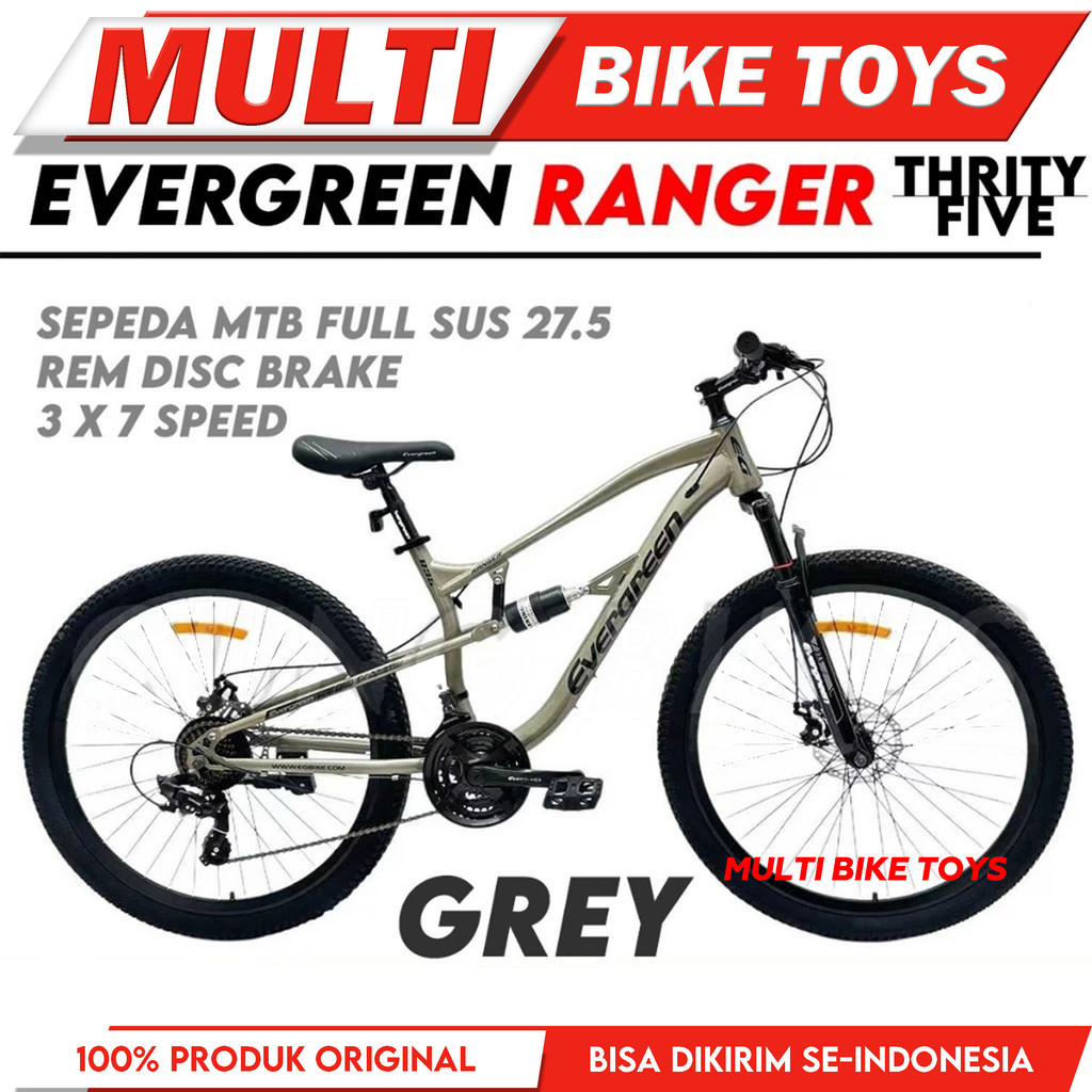 Sepeda Gunung MTB 27.5 Inch Evergreen Ranger R 35 Full Suspension 21 speed