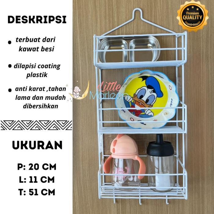 Rak Bumbu Gantung 3 Susun/ Rak Kamar Mandi / Rak Serbaguna / Rak Sabun Type Anggrek Besi
