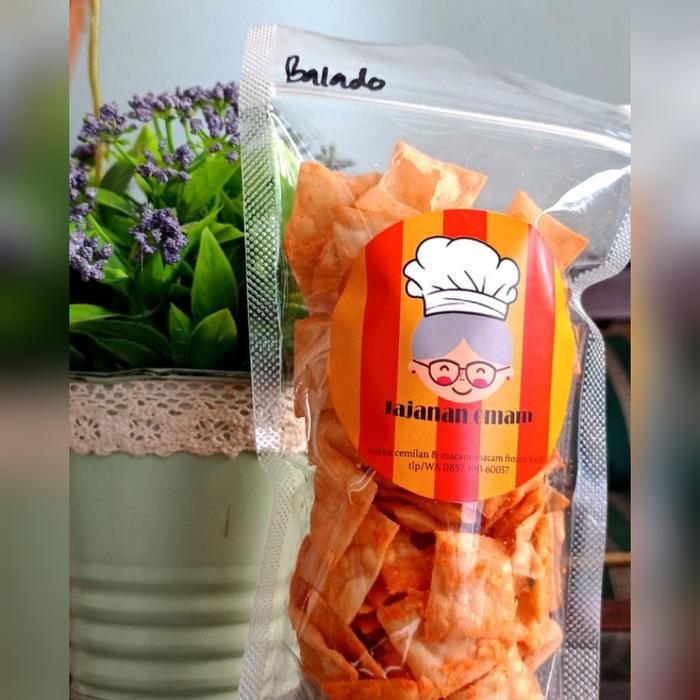 

KERIPIK PANGSIT BALADO 100GR JAJANAN OMAM