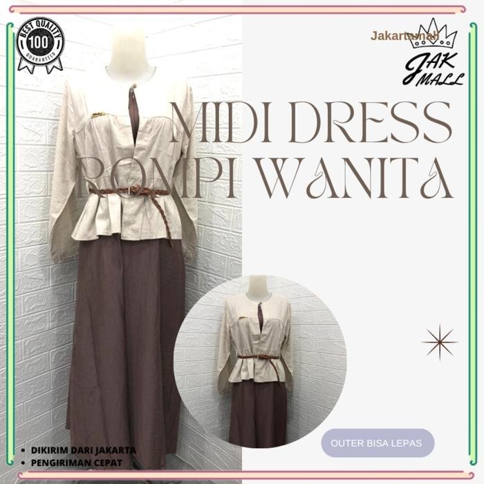 Gamis Remaja Terbaru Dress Muslim Rompi Kancing Baju Busui Muslim JM