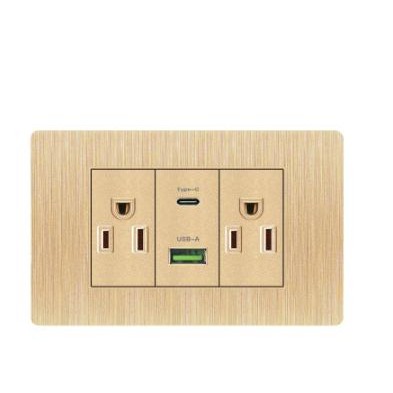 

Jual Rugi! 118Mm Gold Wire Drawing American Usa Standard Double 3-Pole Socket Pc Flame Retardant