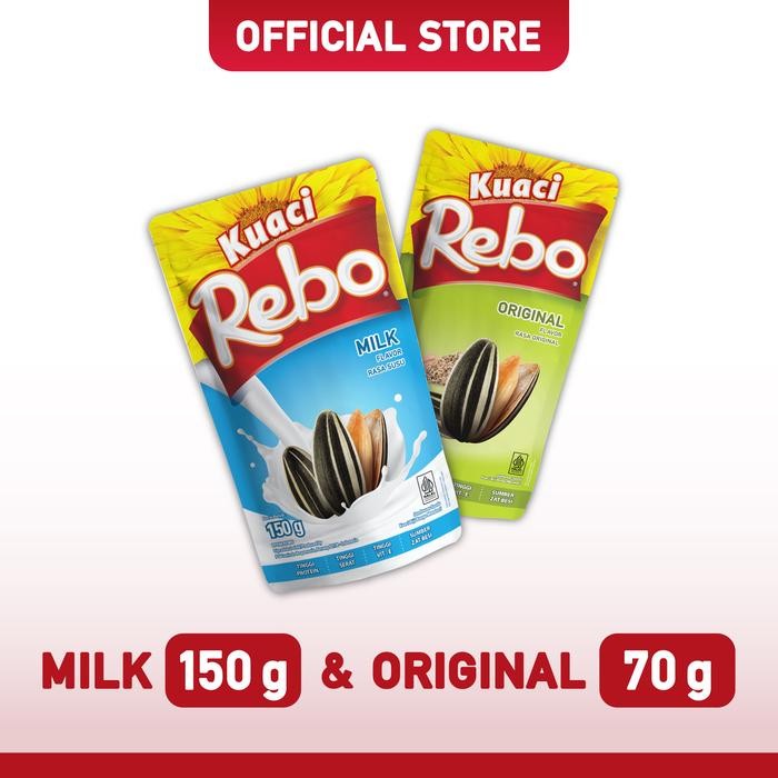 

Rebo Kuaci Bundling 2 PCS - Rasa Milk 140 Gram + Original 70 Gram