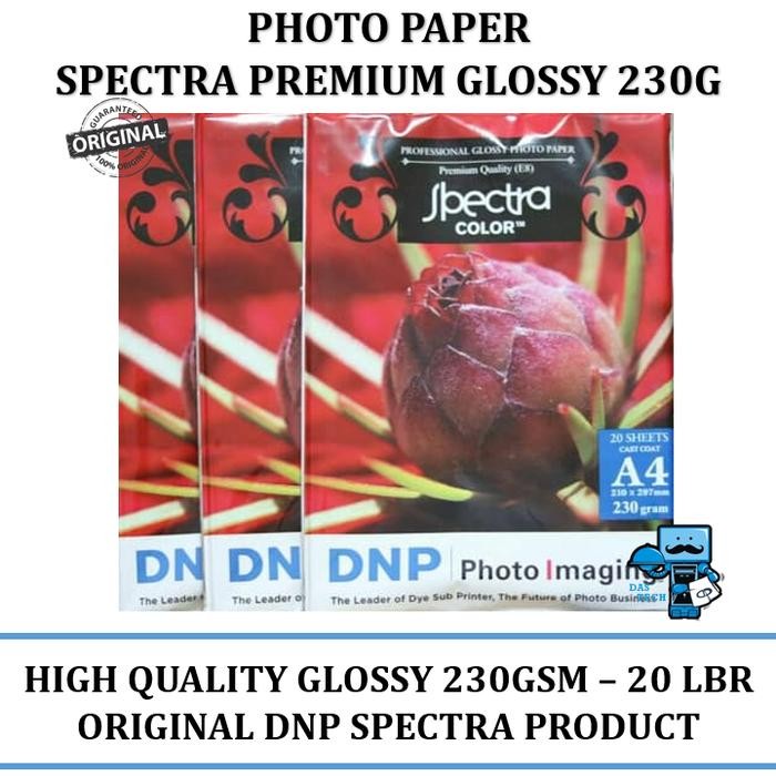 

Pilihan- Kertas Foto Glossy Photo Paper Glossy Spectra 230Gsm High Quality A4