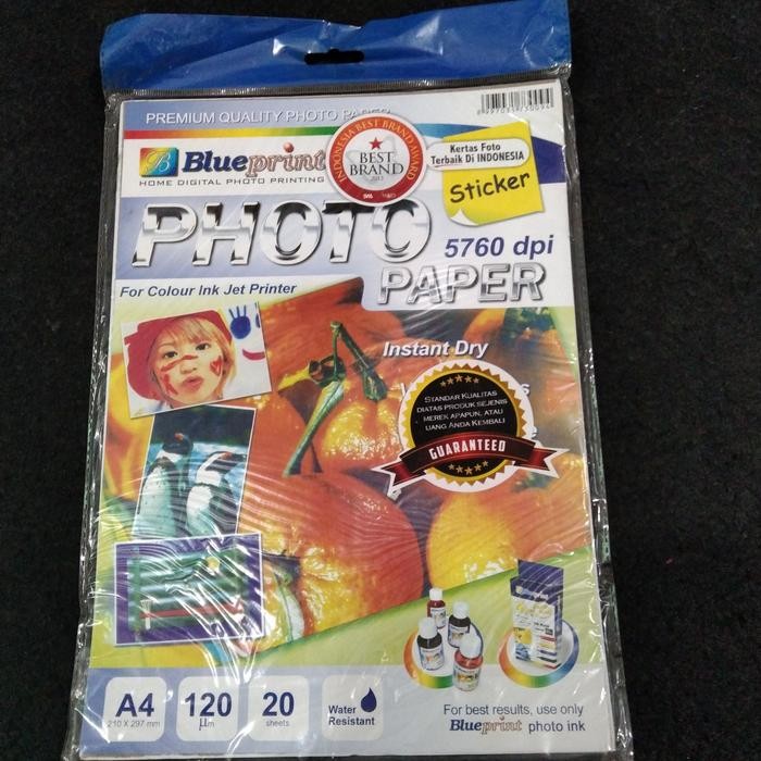 

Pilihan- Kertas Sticker Photo Glossy A4 Blue Print 120Gsm