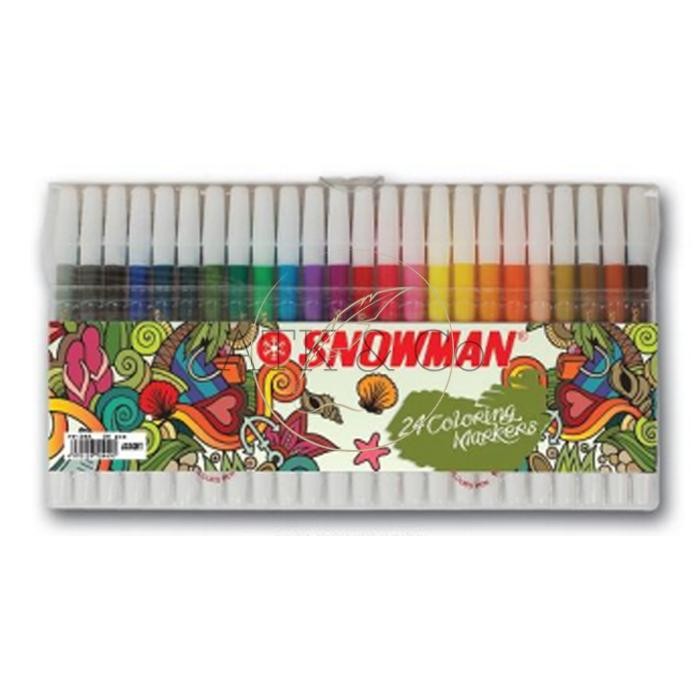 

Spidol Kecil Snowman PW-24A Color Marker 1 Set Isi 24 Warna